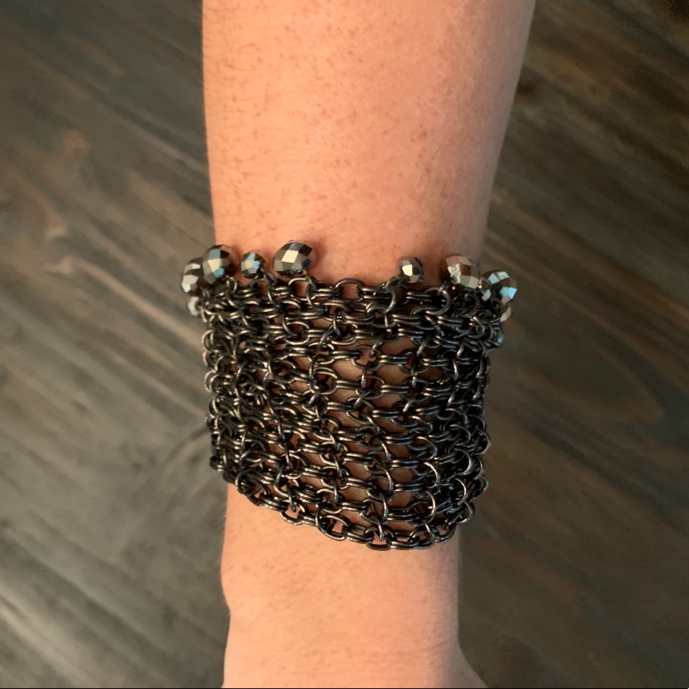 Black Metal Net Bracelet